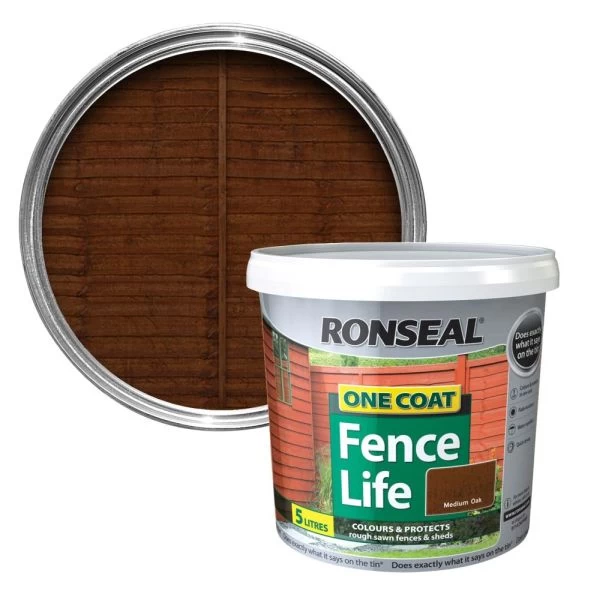 Ronseal 5 Litre Medium Oak Fence Life Paint 3 Ronseal 5 Litre Medium Oak Fence Life Paint