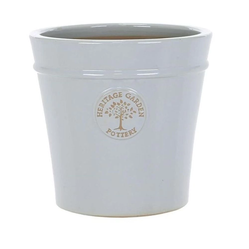 Woodlodge 33cm Pastel Grey Glazed Heritage Pot 3 Woodlodge 33cm Pastel Grey Glazed Heritage Pot