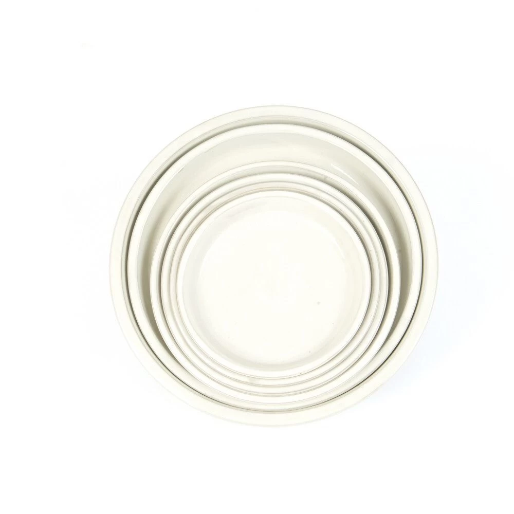 Woodlodge 36cm White Blossom Glazed Saucer 3 Woodlodge 36cm White Blossom Glazed Saucer