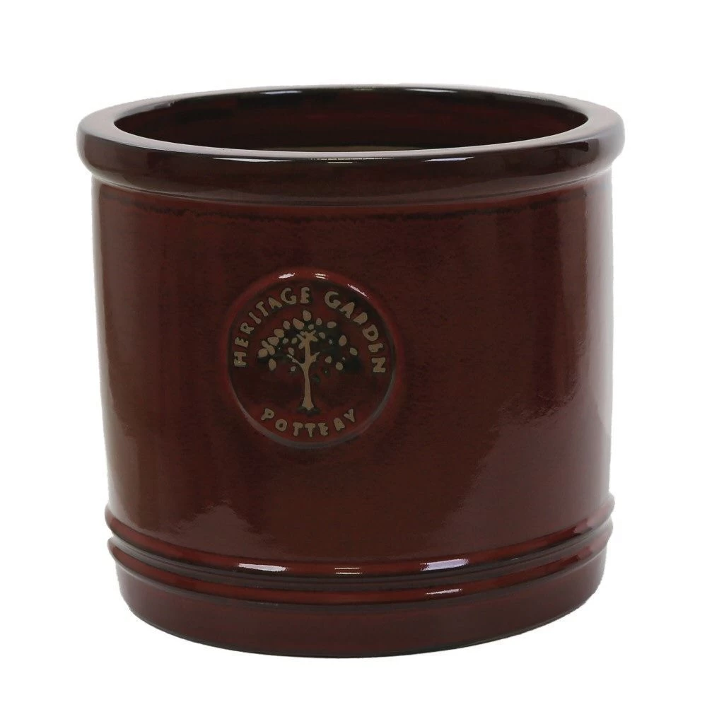 Woodlodge 30cm Glazed Red Heritage Cylinder Pot 3 Woodlodge 30cm Glazed Red Heritage Cylinder Pot