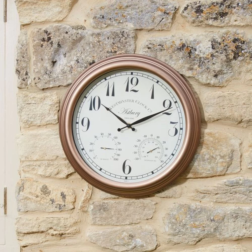 Outside In 12" Astbury Wall Clock & Thermometer 4 Outside In 12" Astbury Wall Clock & Thermometer - Image 2
