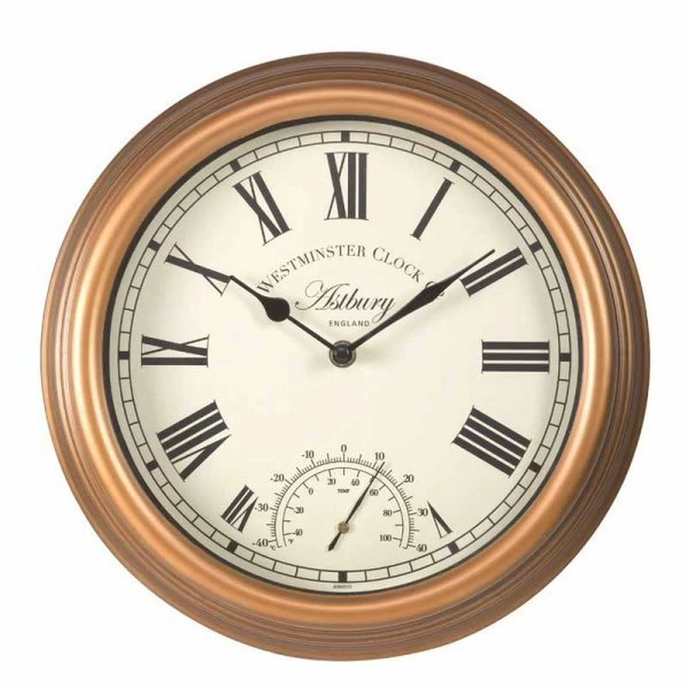 Outside In 12" Astbury Wall Clock & Thermometer 3 Outside In 12" Astbury Wall Clock & Thermometer