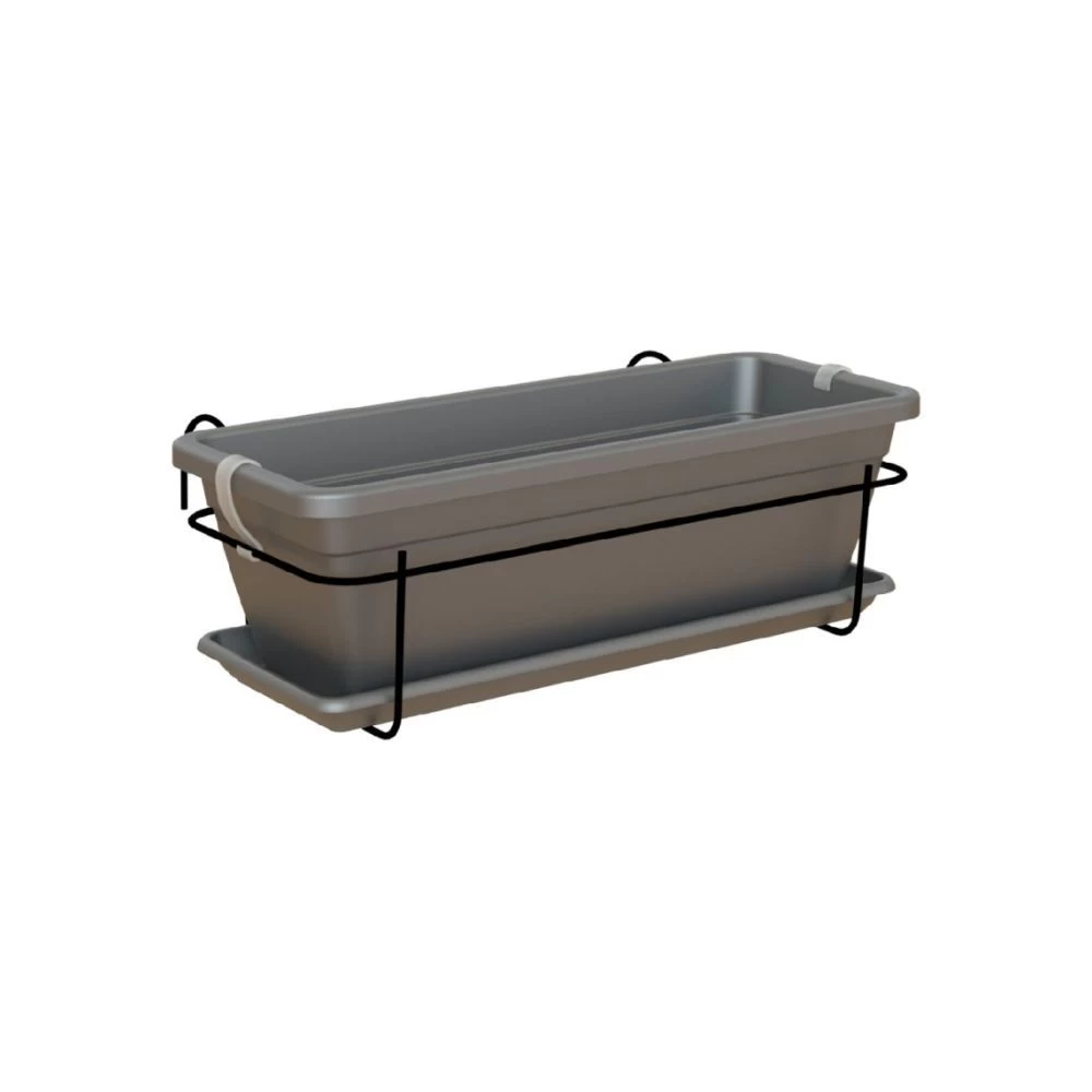 Artevasi 60cm Anthracite Venezia Plant Box Balcony Kit 3 Artevasi 60cm Anthracite Venezia Plant Box Balcony Kit