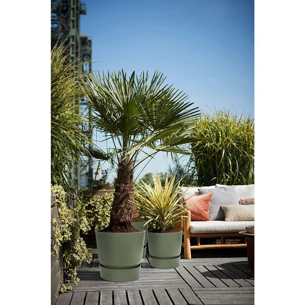 Elho 25cm Leaf Green Greenville Round Planter 6 Elho 25cm Leaf Green Greenville Round Planter - Image 4
