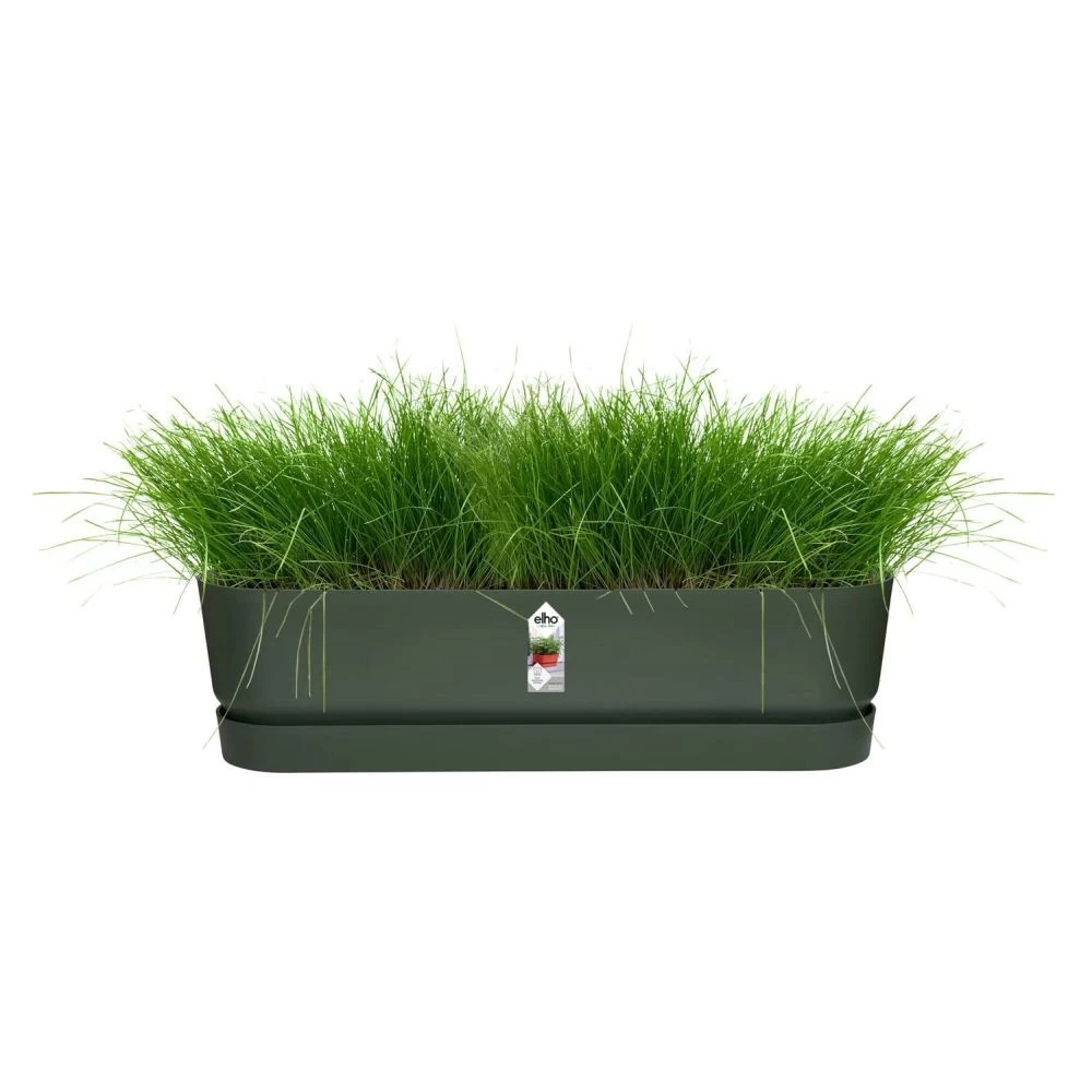 Elho 70cm Leaf Green Greenvillle Long Trough Planter 4 Elho 70cm Leaf Green Greenvillle Long Trough Planter - Image 2