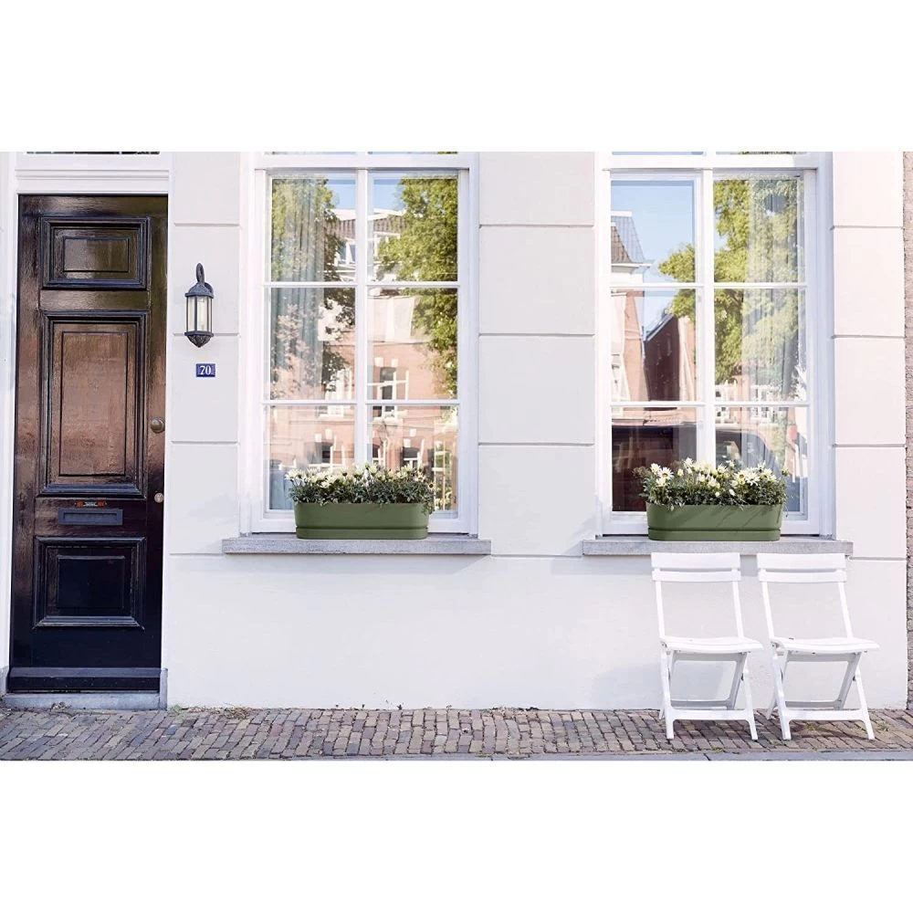 Elho 70cm Leaf Green Greenvillle Long Trough Planter 7 Elho 70cm Leaf Green Greenvillle Long Trough Planter - Image 5