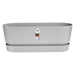 Elho 50cm Living Concrete Greenvillle Long Trough Planter