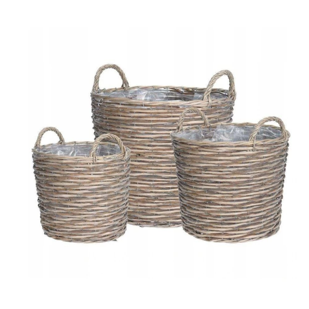 Koopman 39cm Wicker Basket Planter 4 Koopman 39cm Wicker Basket Planter - Image 2